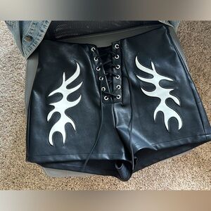 12 tribe vegan leather shorts